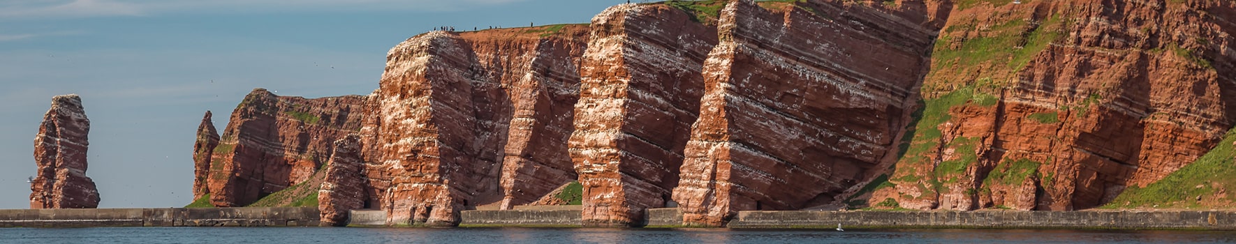 The red cliffs of Heligoland with the rock called "Lange Anna"